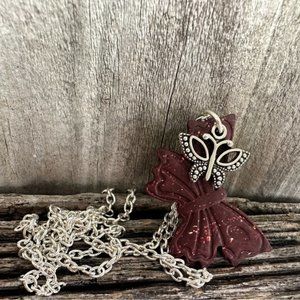 Butterfly Necklace -statement Glittery Hand made Light weight Gorgeous jewellery